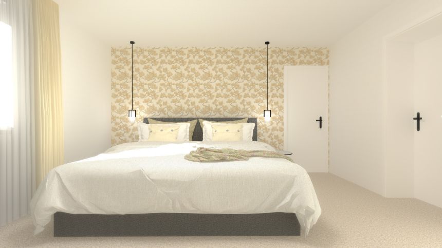 Obrázek - Visualization of a bedroom with luxury wallpaper