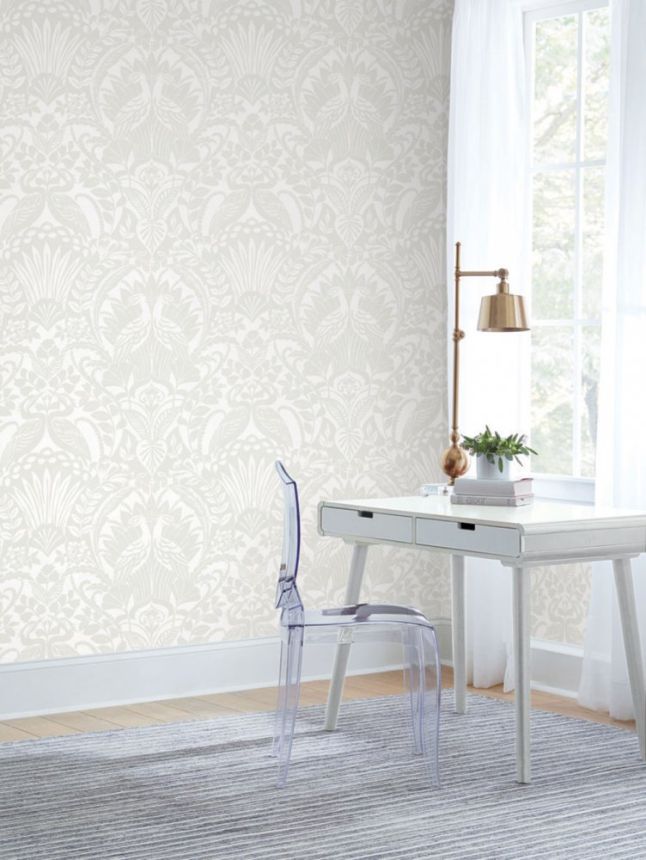 Paper wallpaper for the living room with a baroque pattern