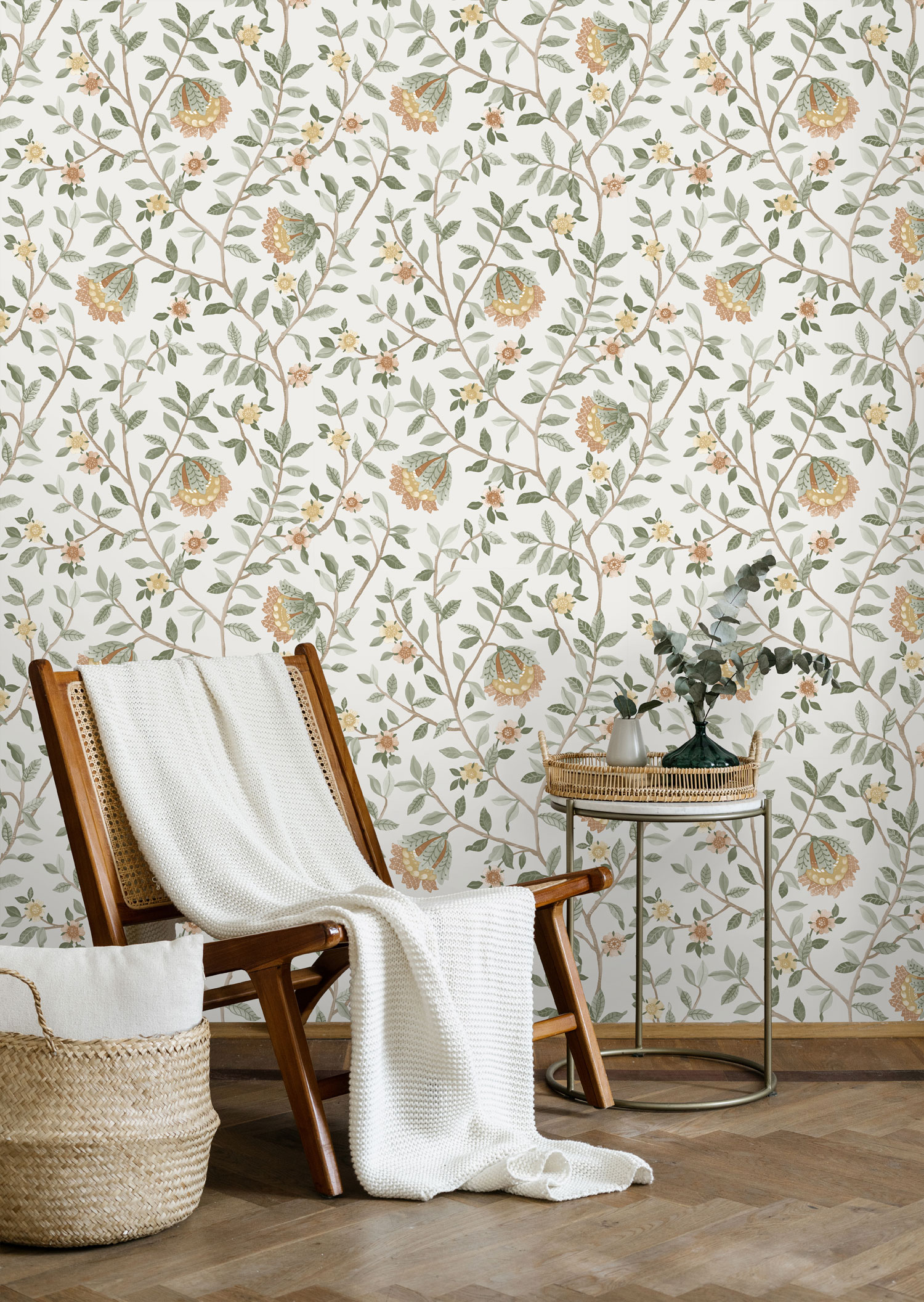 Patterns and colors of wallpapers in the interior