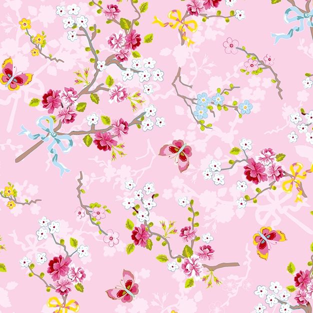 Wallpaper with butterflies and blooming twigs 375072, Pip Studio 4, Eijffinger