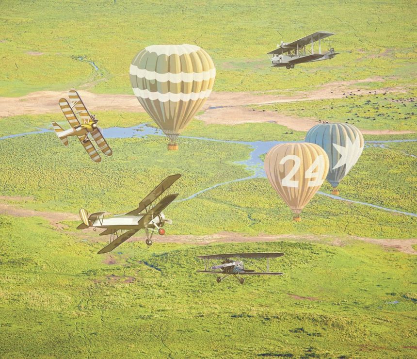 Wall mural - Airplanes and balloons 364169, Wallpower Junior, Eijffinger
