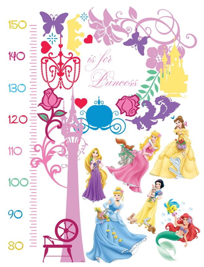 Children's wall sticker DK 893, Disney, Princesses, Meter / Height scale, AG Design