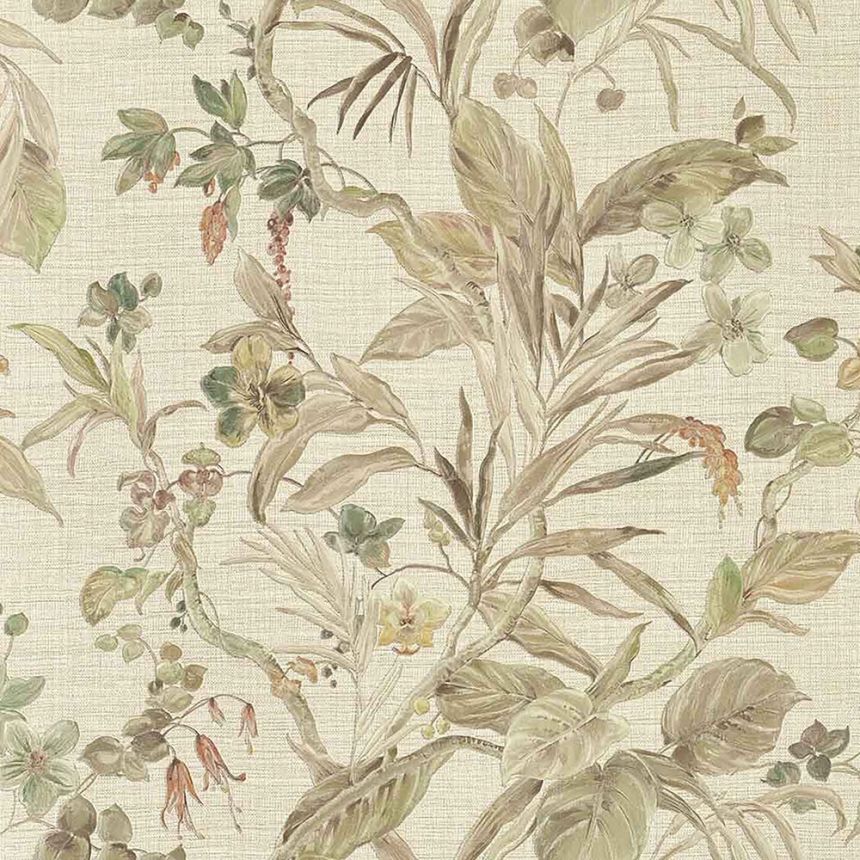 Flowers, orchids, leaves - Luxury non-woven wallpaper with a vinyl surface Z21837, Trussardi 5, Zambaiti Parati