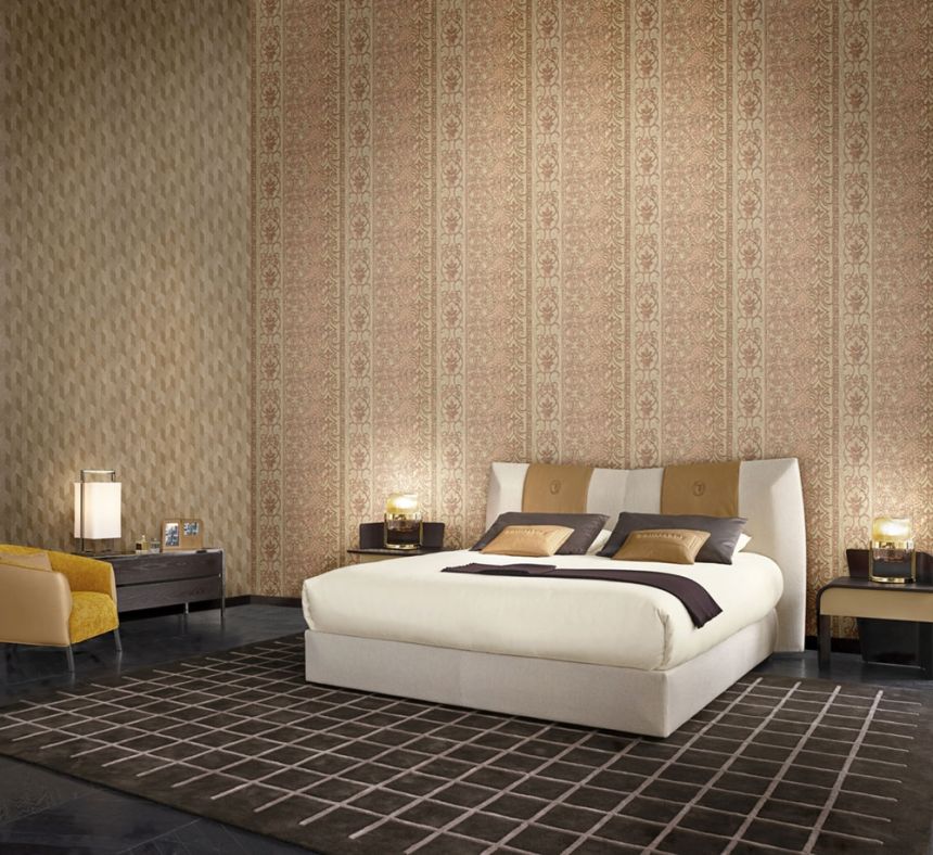 Luxury non-woven wallpaper with a vinyl surface Z21823, Ornamental baroque pattern, Trussardi 5, Zambaiti Parati