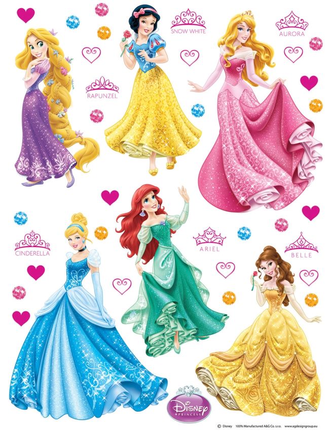 Children's wall sticker DK 1760, Disney, Princesses, AG Design