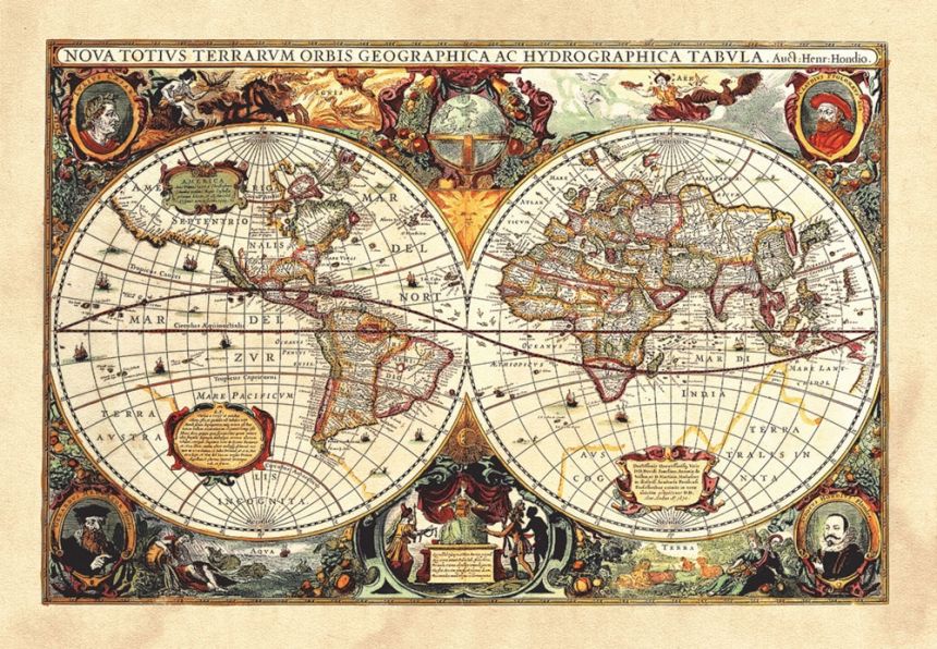 Self-adhesive wall decoration SM 3434, Old world map, AG Design