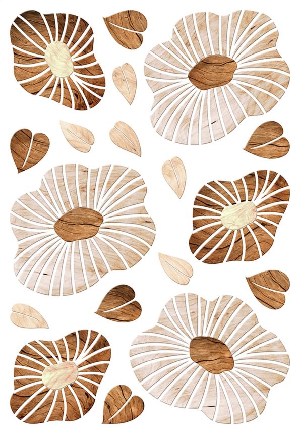 Self-adhesive wall decoration SM 3445, Wood flowers, AG Design