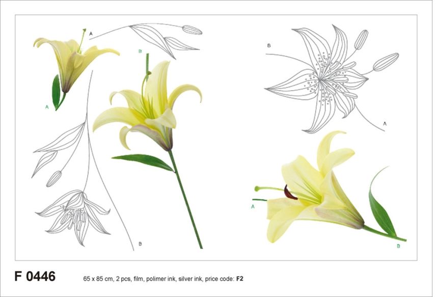 Self-adhesive wall decoration F 0446, Lily, AG Design