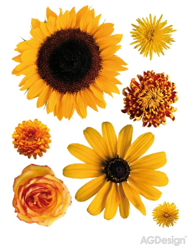 Self-adhesive wall decoration F 0408, Sunflowers / yellow flowers, AG Design