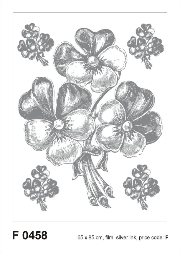 Self-adhesive wall decoration F 0458, Bouquet of silver flowers, AG Design