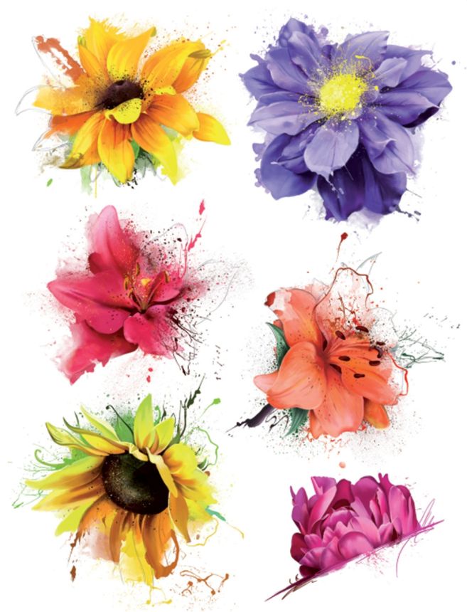 Self-adhesive wall decoration F 1058, Flowers, AG Design