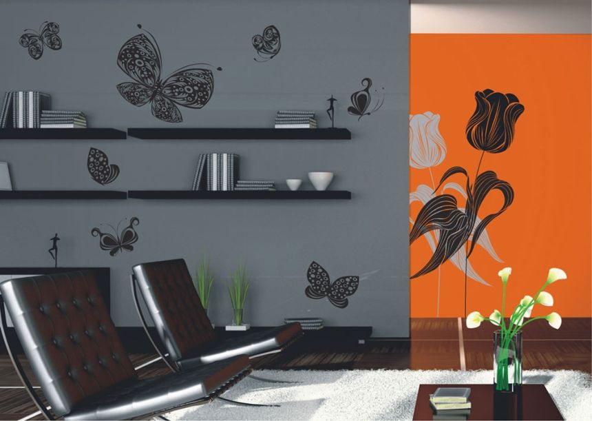 Self-adhesive wall decoration F 0459, Black Butterflies, AG Design
