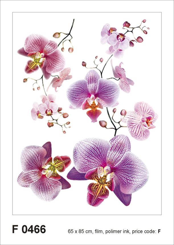 Self-adhesive wall decoration F 0466, Pink orchid flowers, AG Design