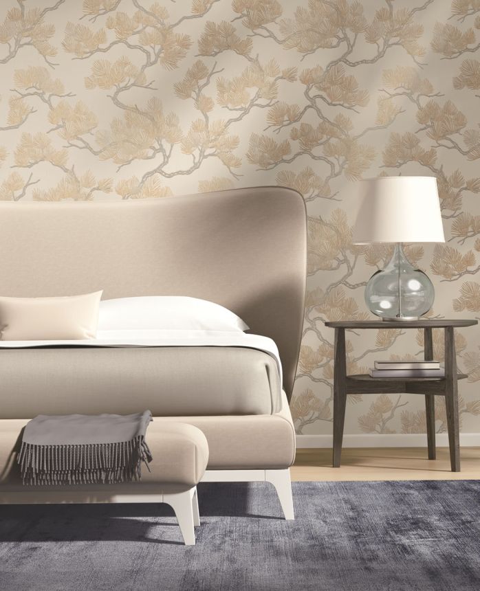 Luxury wallpaper with twigs WF121011, Wall Fabric, ID Design 