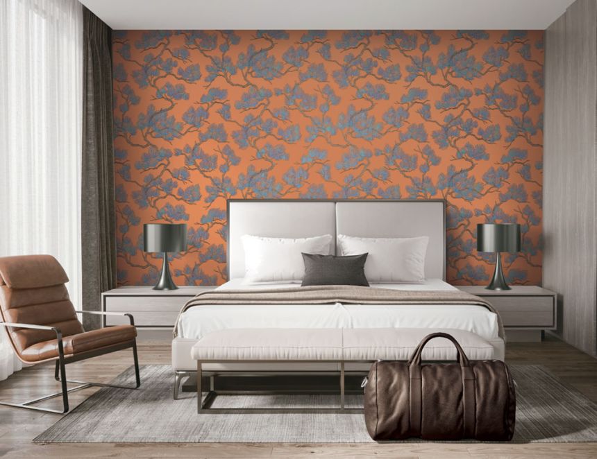 Luxury wallpaper with twigs WF121016, Wall Fabric, ID Design 