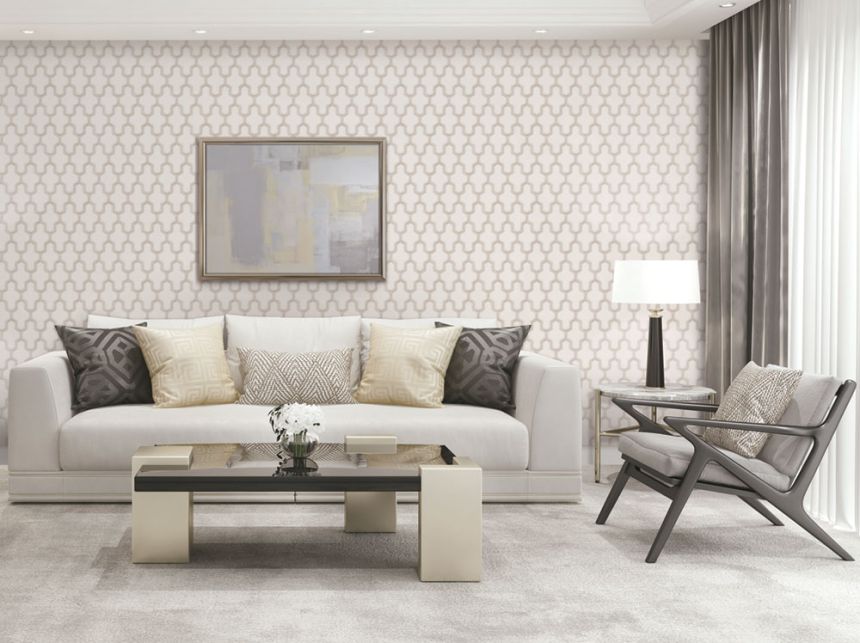 Luxury non-woven wallpaper, geometric pattern WF121021, Wall Fabric, ID Design 