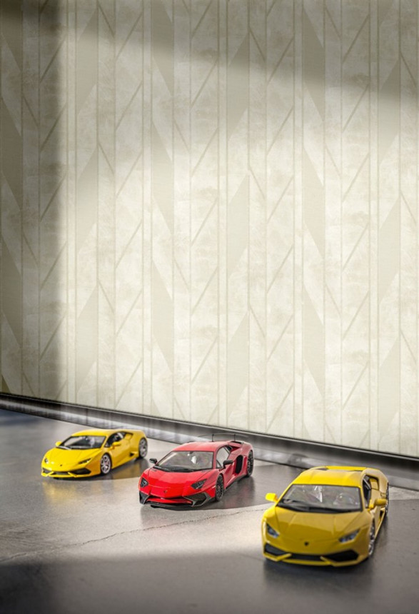 Geometric luxury non-woven wallpaper with a vinyl surface, Z44829, Automobili Lamborghini, Zambaiti Parati