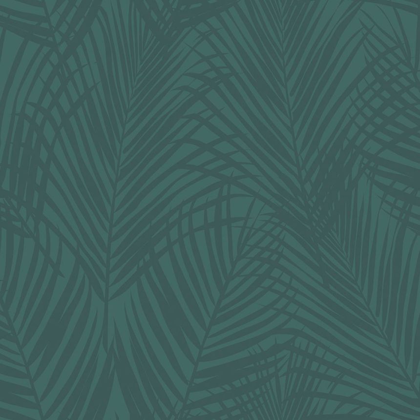 Green wallpaper, metallic palm leaves 347710, City Chic, Origin 