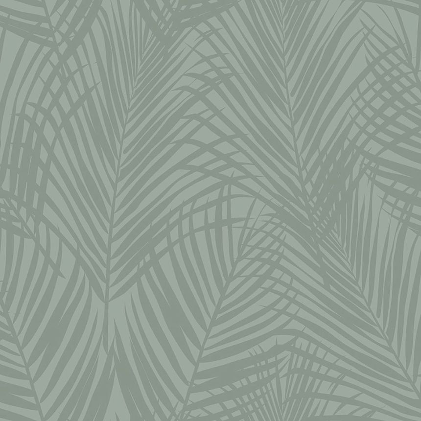 Green wallpaper, metallic palm leaves 347709, City Chic, Origin