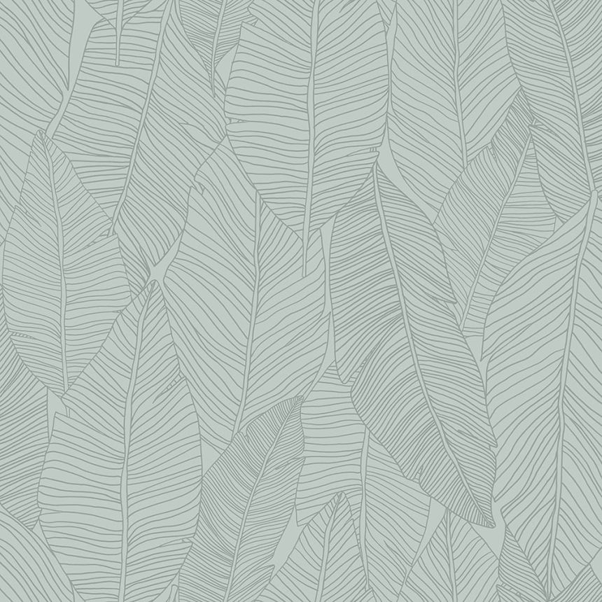 Grey wallpaper, metallic leaf outlines 347711, City Chic, Origin 