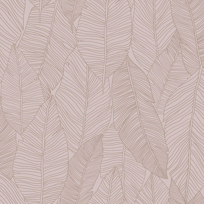 Old pink wallpaper, metallic leaf outlines 347712, City Chic, Origin 