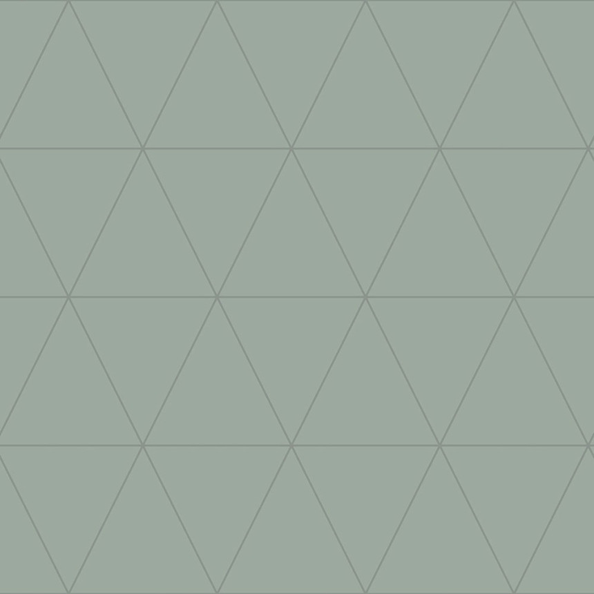 Green wallpaper, metallic outlines of triangles 347714, City Chic, Origin