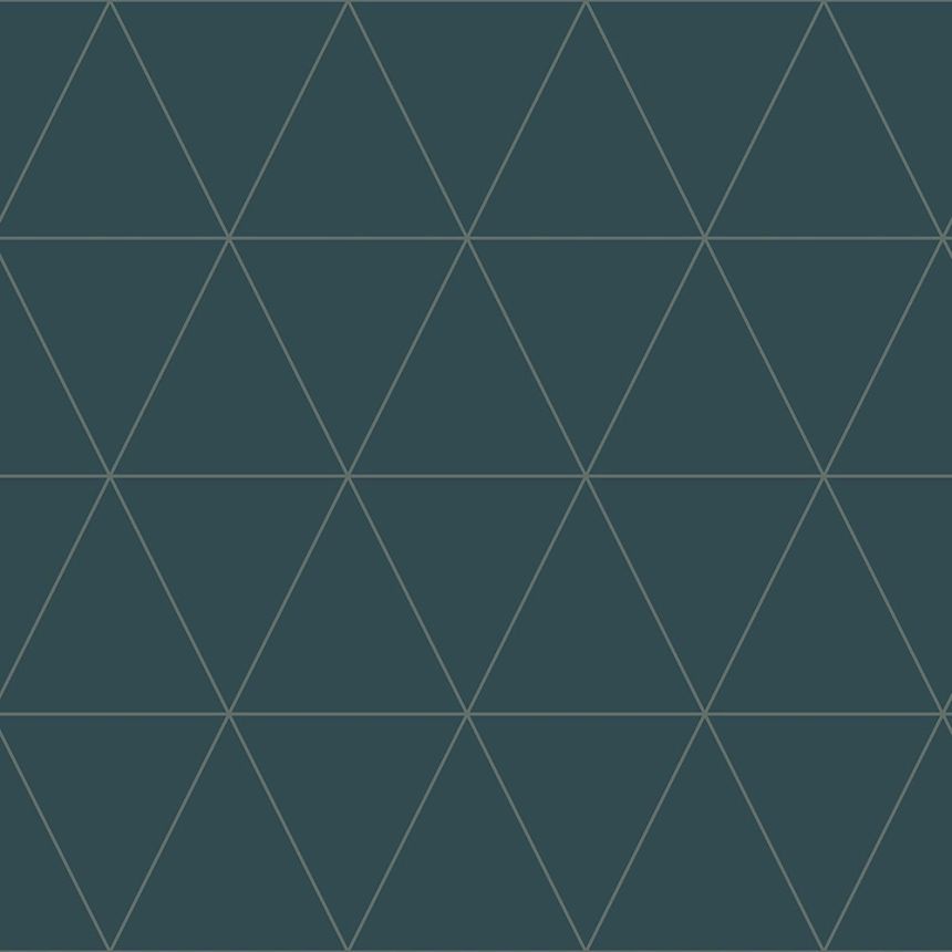 Blue wallpaper, metallic outlines of triangles 347715, City Chic, Origin 