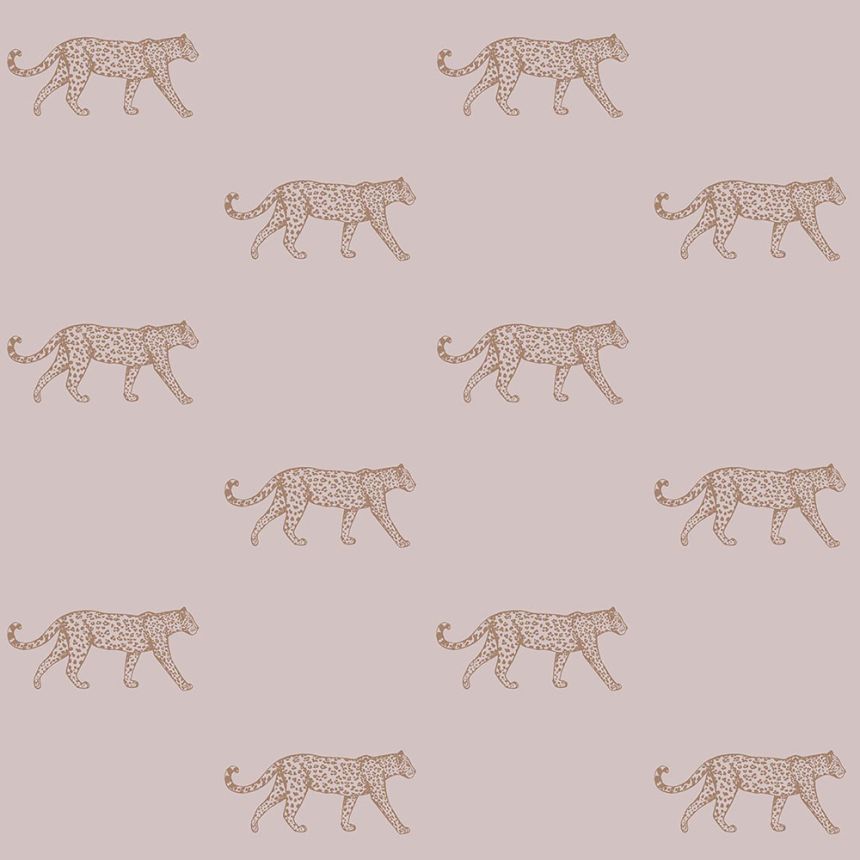 Old pink wallpaper with metallic leopards 347729, City Chic, Origin 