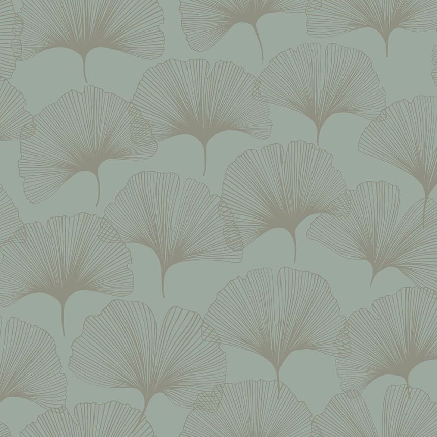 Modern design wallpaper - metallic Ginkgo leaves 347733, City Chic, Origin 
