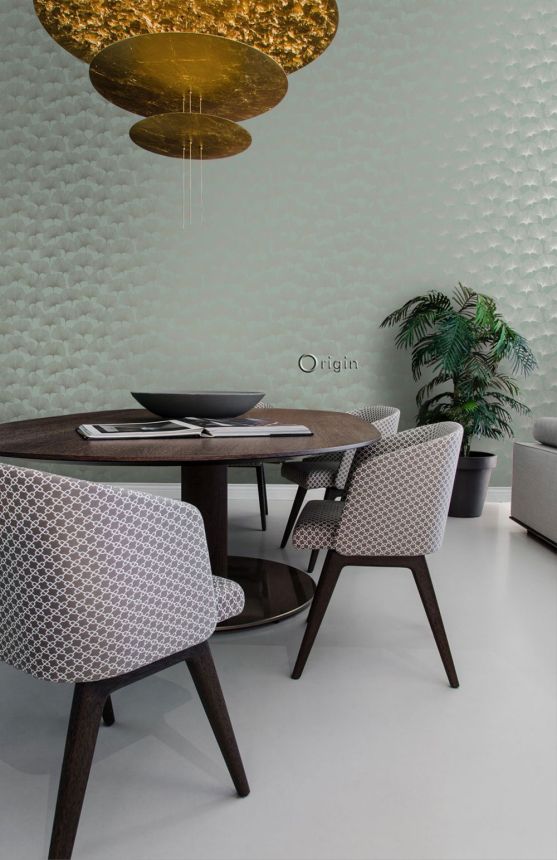 Modern design wallpaper - metallic Ginkgo leaves 347733, City Chic, Origin 