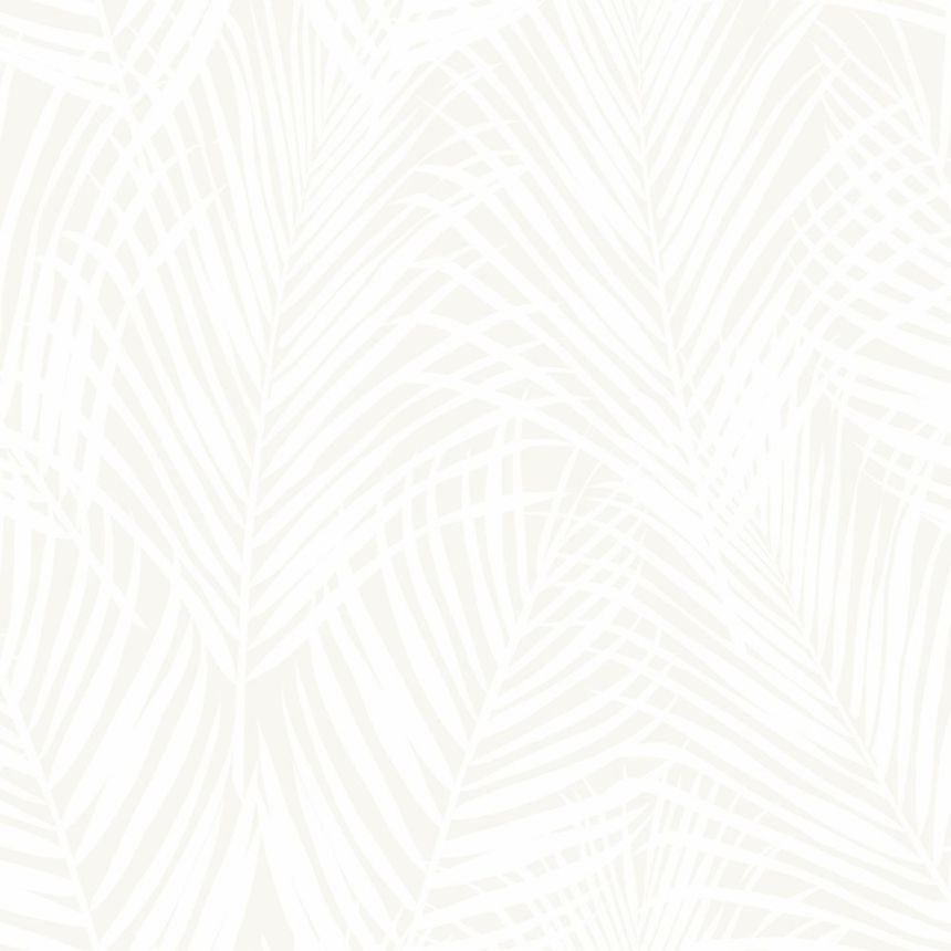 Metallic cream wallpaper, white palm leaves 347741, City Chic, Origin 