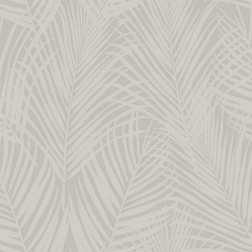 Metallic beige wallpaper, matte palm leaves 347743, City Chic, Origin 
