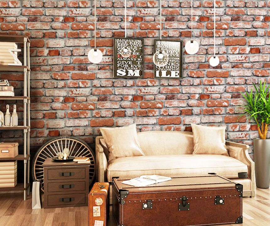 Washable brick wallpaper, imitation brick wall 555171, Old Friends 3, Vavex