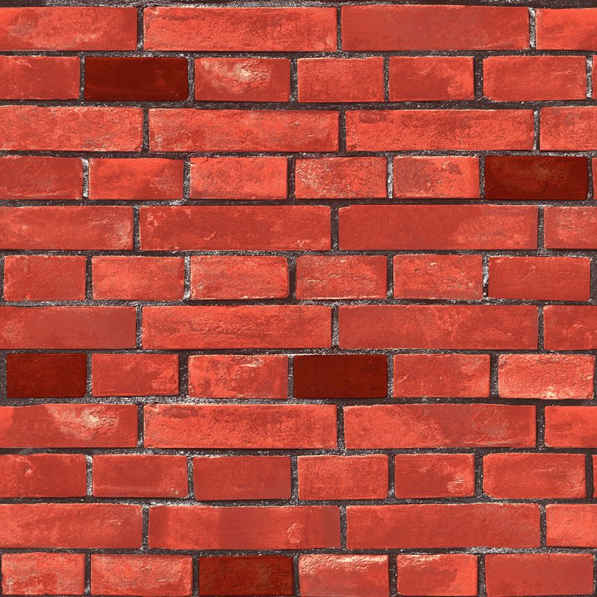 Washable red brick wallpaper, imitation brick wall 555133, Old Friends 3, Vavex