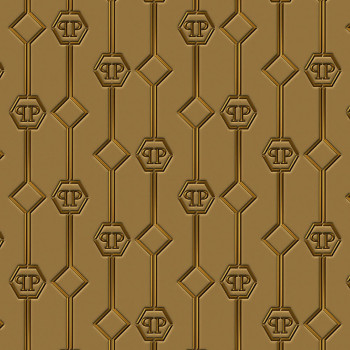 Golden geometric wall mural Z8094 Philipp Plein, Zambaiti Parati