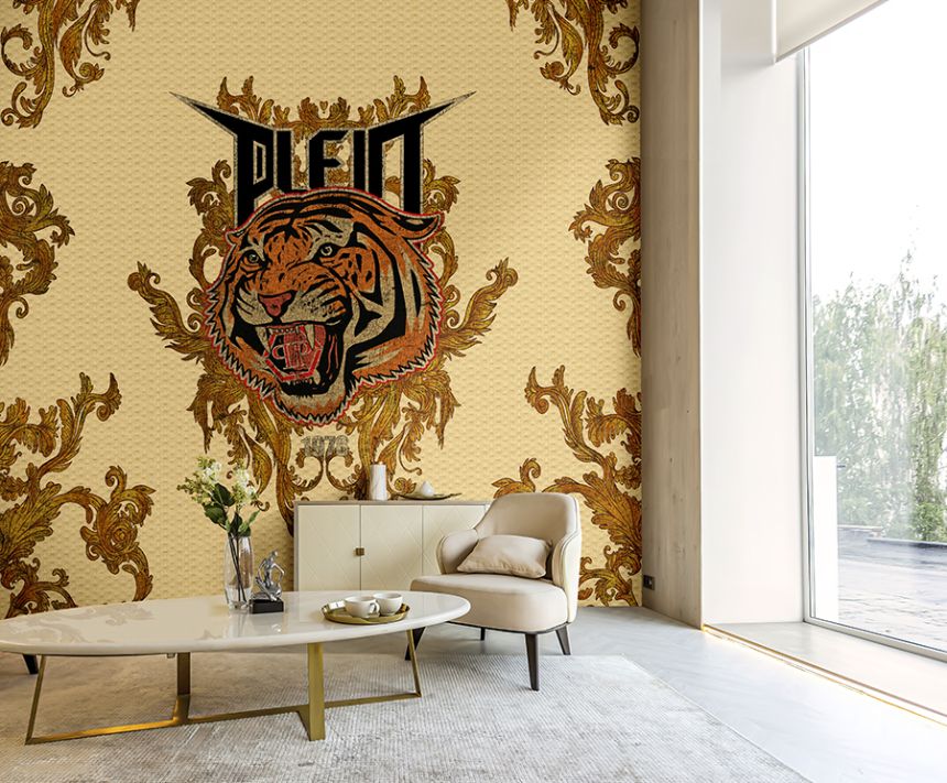 Luxury wall mural with a tiger head Z8096 Philipp Plein, Zambaiti Parati