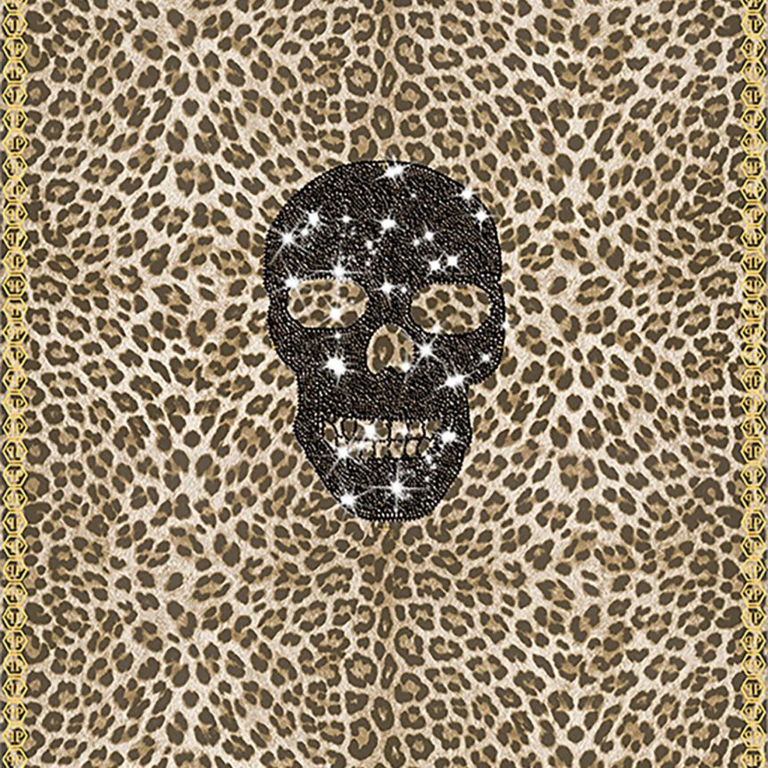 Leopard luxury wall mural skull with crystals Z80081 Philipp Plein, Zambaiti Parati