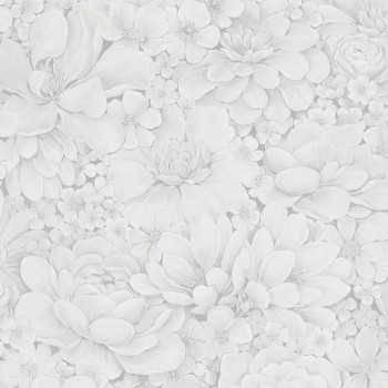 Luxury grey-white wallpaper with flowers 33952, Botanica, Marburg