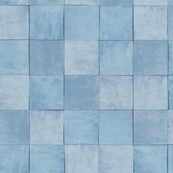 Blue geometric washable wallpaper 45715 Zellige, Marburg