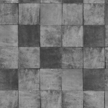 Gray geometric washable wallpaper 45726 Zellige, Marburg