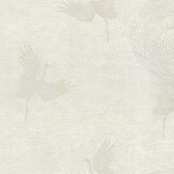 Luxury white-grey wallpaper, birds 72905, Zen, Emiliana Parati 