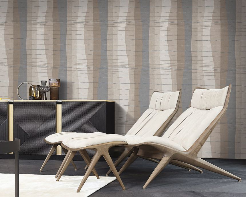 Luxury brown striped wallpaper 72937, Zen, Emiliana Parati 