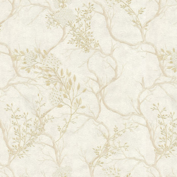 Luxury cream wallpaper, twigs, blooms 72957, Zen, Emiliana Parati 