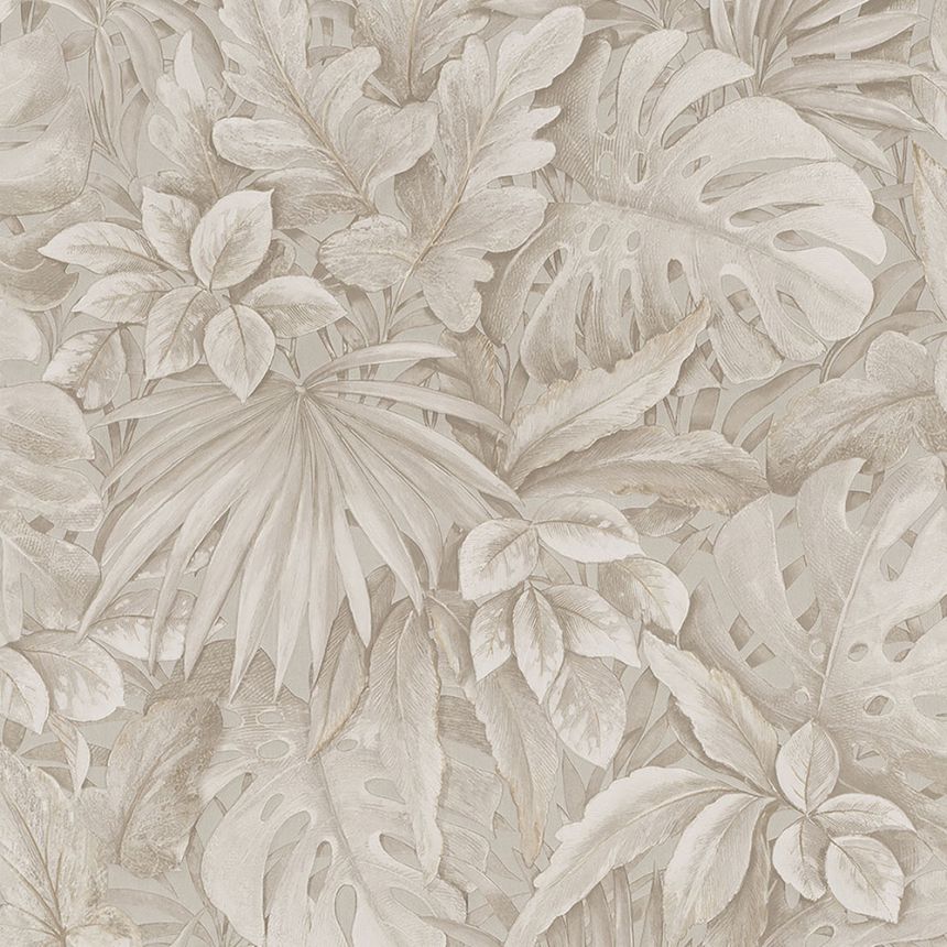 Luxury beige wallpaper with leaves 33307, Botanica, Marburg