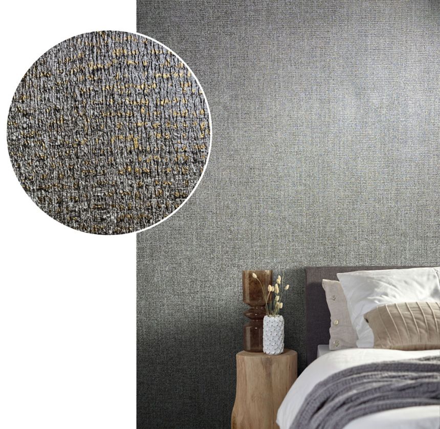 Luxury grey-gold wallpaper, fabric imitation 33215, Natural Opulence, Marburg