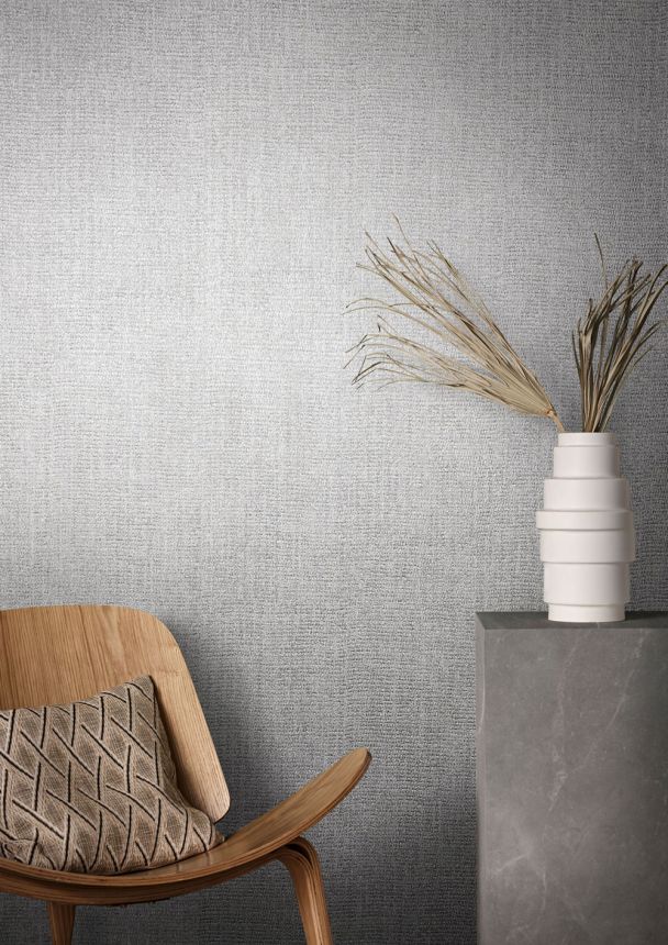 Luxury grey-silver wallpaper, fabric imitation 33220, Natural Opulence, Marburg
