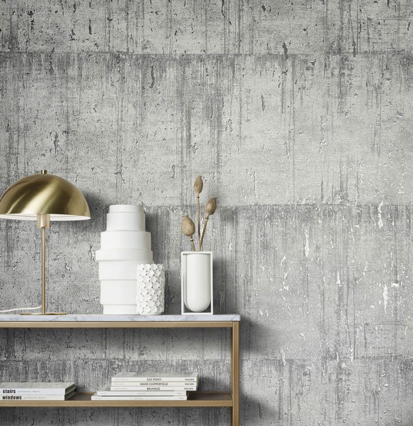 Grey-silver concrete imitation wallpaper 33240, Natural Opulence, Marburg