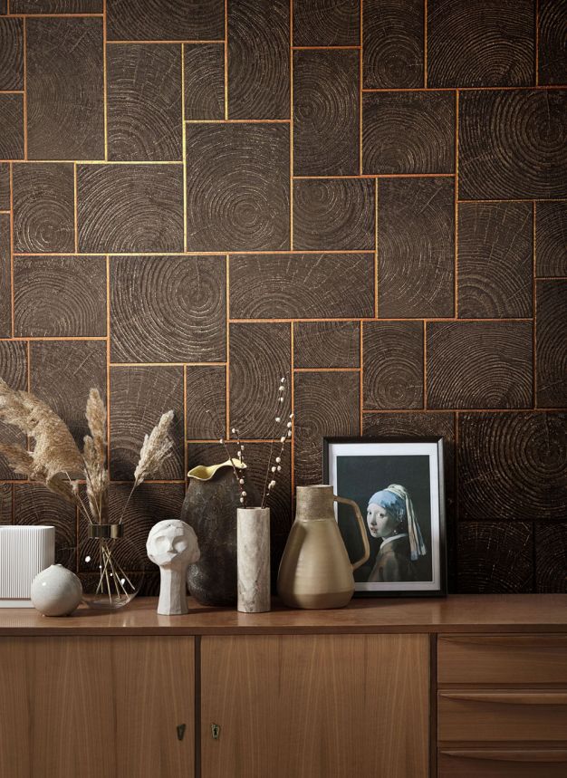 Brown wood effect wallpaper 33251, Natural Opulence, Marburg