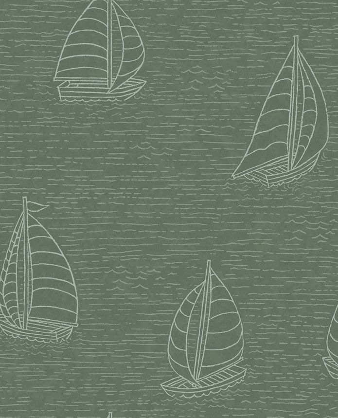 Green wallpaper with sailboats 323015, Explore, Eijffinger