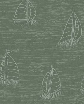 Green wallpaper with sailboats 323015, Explore, Eijffinger